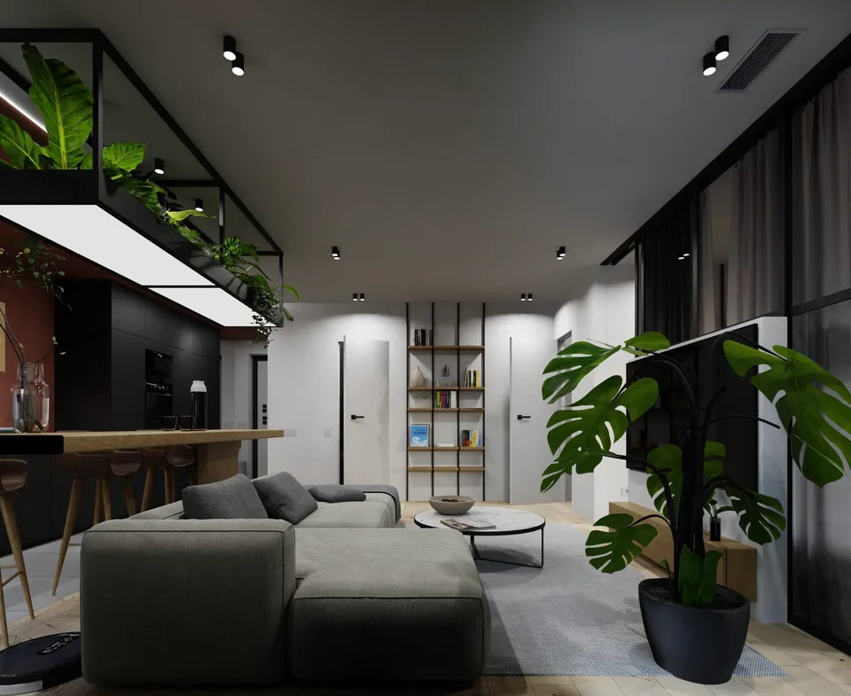 3D rendering of apartment bedroom