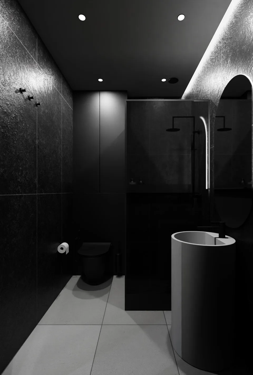 3D rendering of apartment hallway