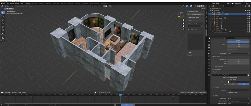 Flat base in blender